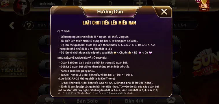 Tiến Lên Miền Nam Tại SunWin Đấu Trường Bài Lá Đẳng Cấp Nhận Thưởng Lớn 2026